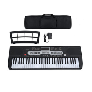 Piano de 61 teclas para iniciantes, piano elétrico sensível ao toque para iniciantes, teclado portátil, com suporte para