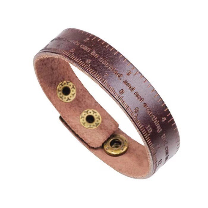 Novo estilo Retro estilo europeu americano novo desenho elétrico couro estudante pulseira escala régua pulseira cheia de