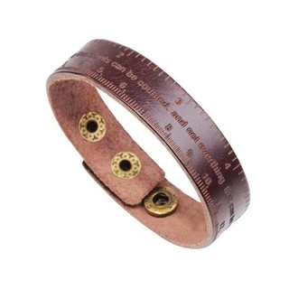 Novo estilo Retro estilo europeu americano novo desenho elétrico couro estudante pulseira escala régua pulseira cheia de