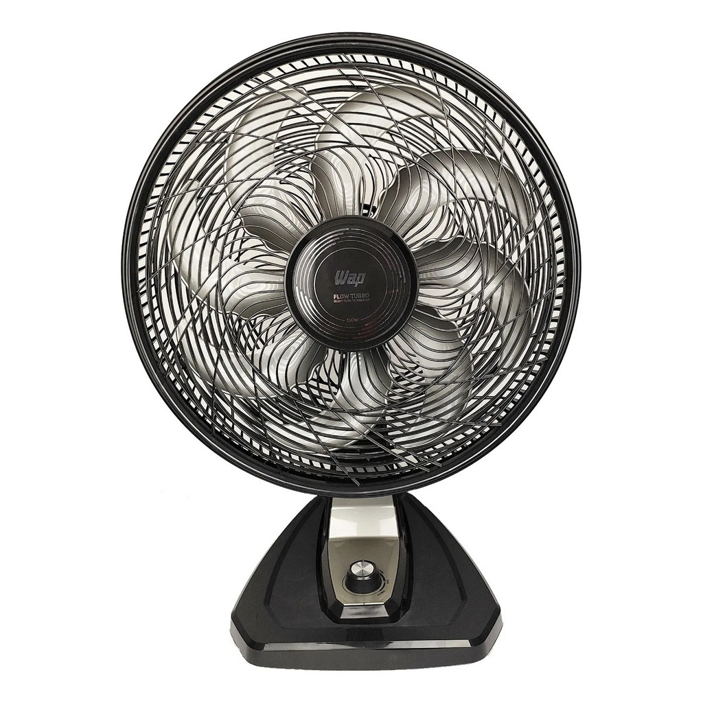 Ventilador Wap Flow Turbo 180w 8 Pás Mesa Parede Wv03es 50 Cm 60 Hz Preto 127v/220v Cinza Plástico 8