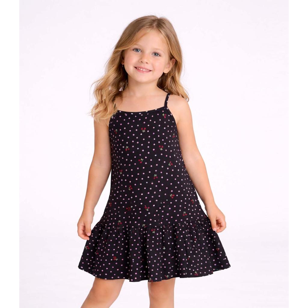 Vestido Infantil Com Alças E Babado Select Azul