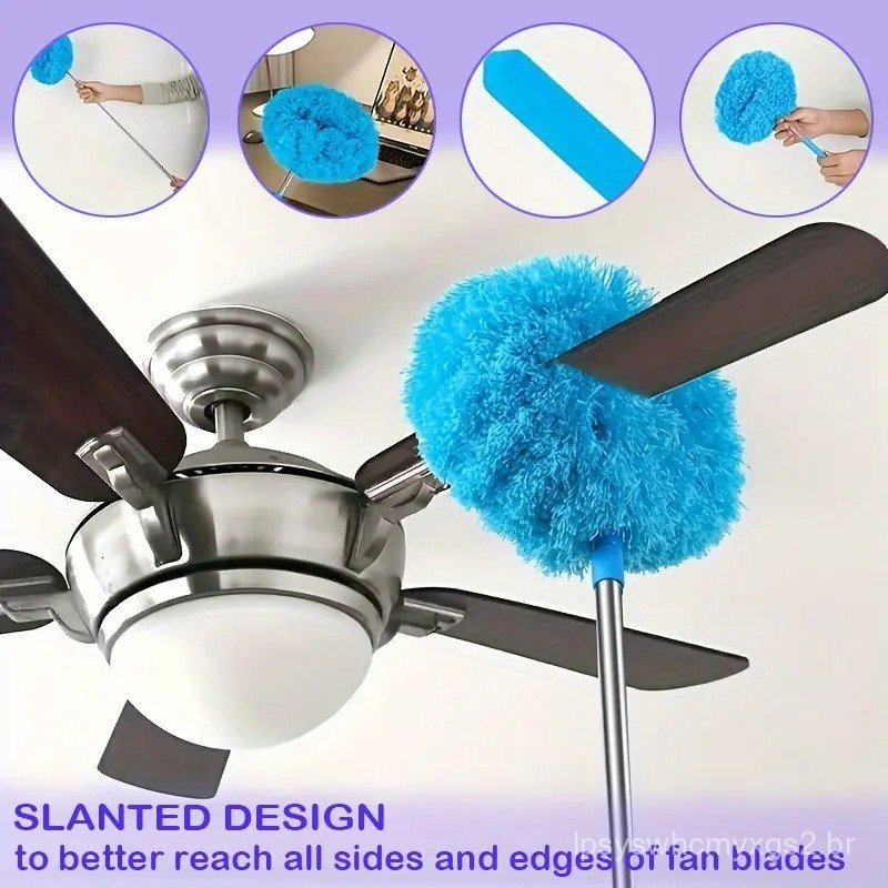 Ventilador de Teto e Aspirador de Pó Doméstico: Pano de Microfibra Removível com Função Lavável, Ideal para no V