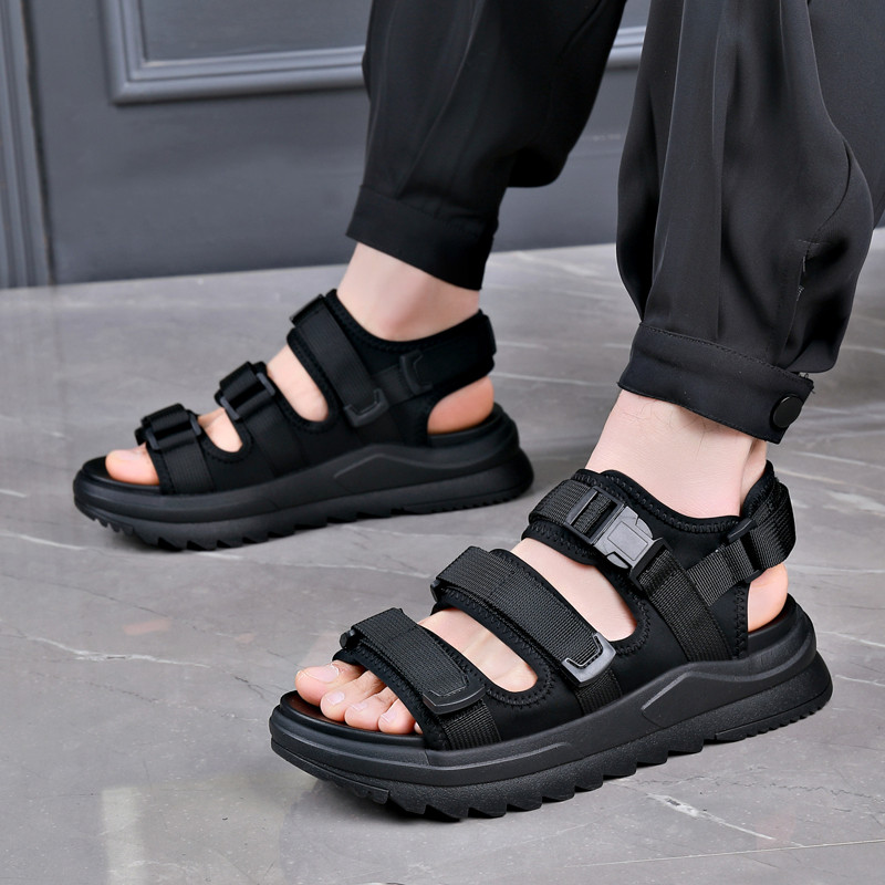 Verão na moda de sola grossa aumentada ao ar livre sapatos de praia masculino esportes casuais antiderrapante sola macia