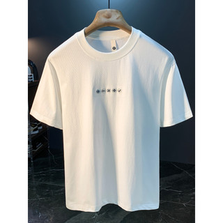 Americano Casual verão novo estilo respirável fino de manga curta camiseta masculina solta tamanho grande em torno do pe