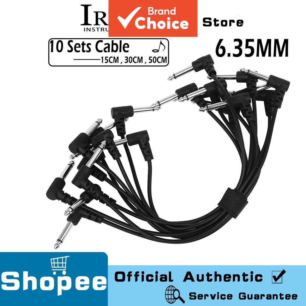  Cabo para Pedal de Efeitos IRIN para Guitarra 10Pçs 15cm/30cm/50cm Cabos de Conexão de Áudio Pacote Padrão Acessórios