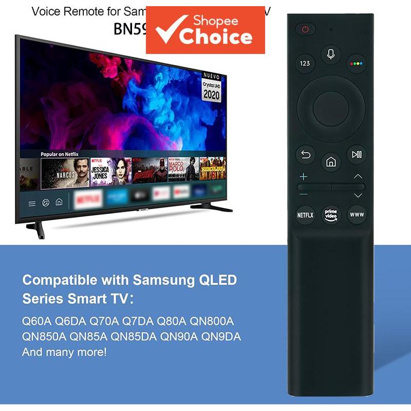 Controle Remoto de Voz Compatível para Smart TVs Samsung, AU7700 AU8000 AU8800 N