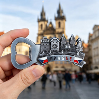 Praga praga Retro Metal marco saca-rolhas geladeira adesivos de dupla utilização lembranças turísticas checas lembranças