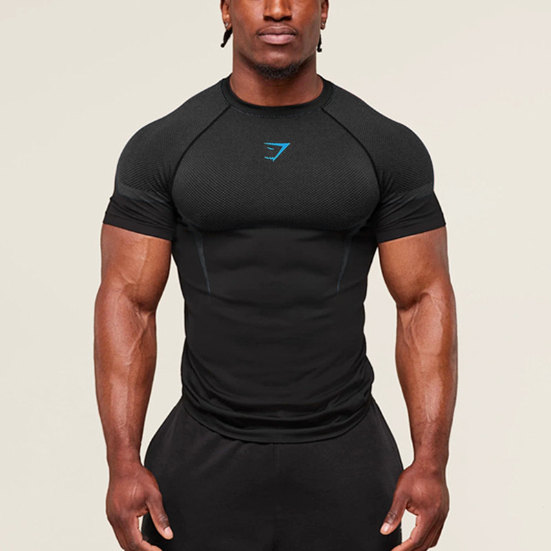 Camiseta Esportiva De Fitness Muscular Masculina Estiramento Confortável Esportes Ao Ar Livre Correndo Treinamento Ginás