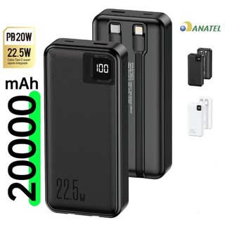 Bateria Portátil Power Bank 30.000/20.000mah/10.000mah Universal carregador 22,5W Com Displaya Visor do nível da bateria