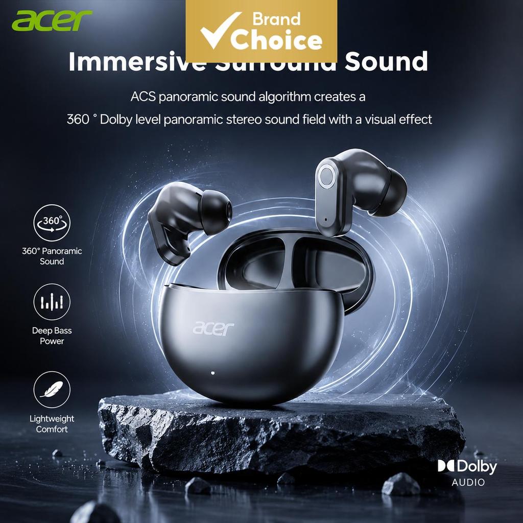 Acer OHR627 Fones De Ouvido TWS Sem Fio Bluetooth 5.4 IPX5 Som Estéreo HiFi Resistente Ao Suor Com Microfone HD Chamando