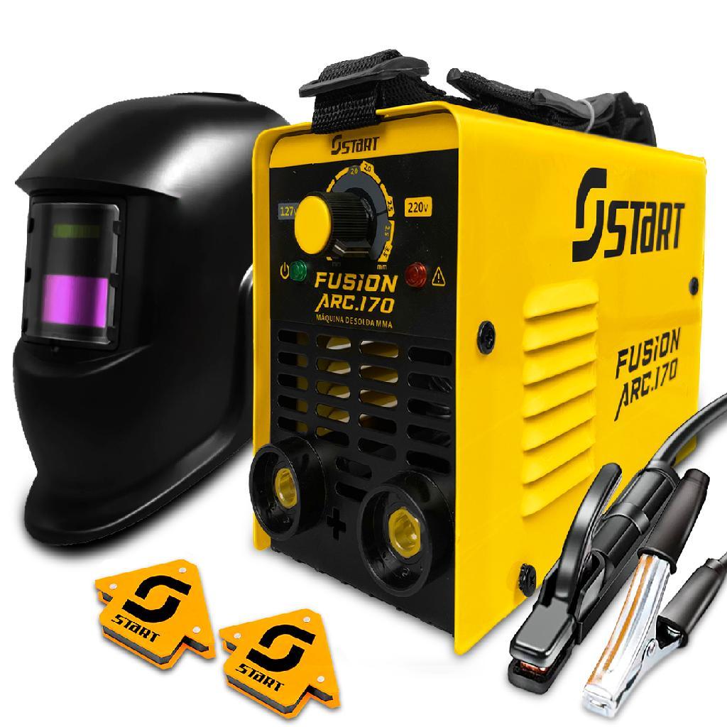 Inversora De Solda Mma Tig 170a Bivolt Start + Mascara + Esquadros