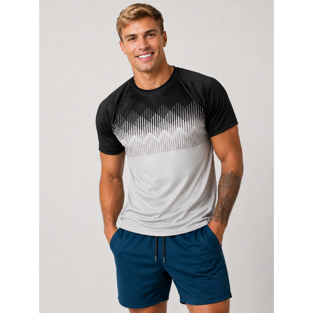 Camiseta Dry Fit Masculina Esportiva Sublimada Poliéster Para Academia Corrida