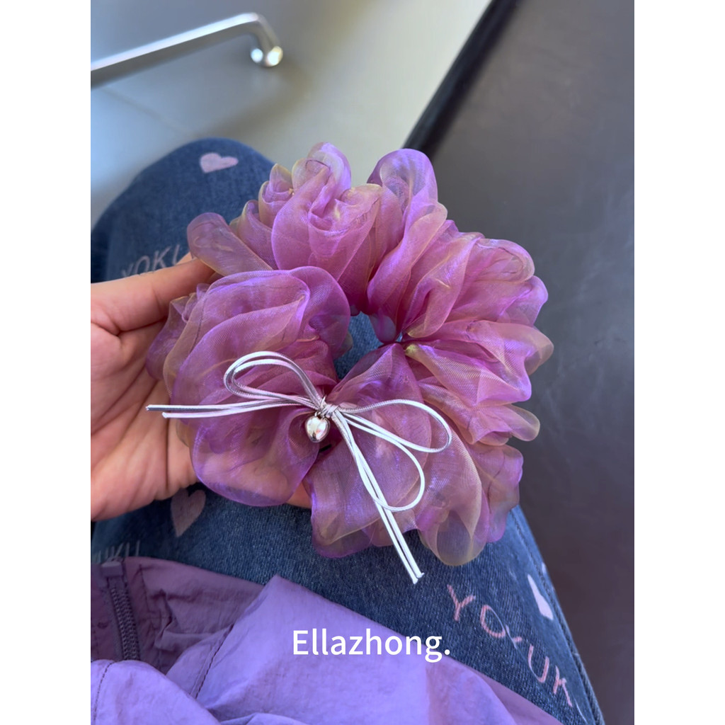 Design Original ~ fada repolho roxo Scrunchy corda de cabelo Organza coreano doce anel de cabelo arco acessórios de cabe