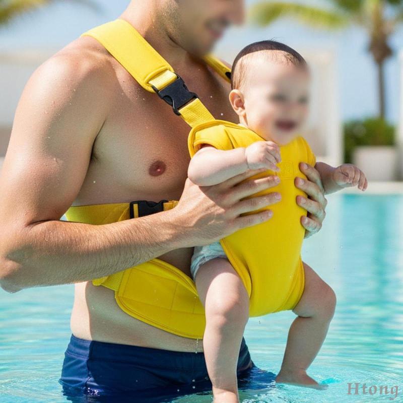[Htong] Arnês De Suporte Infantil Para Piscina Recém-Nascida Porta-Bebês Ergonômico Neoprene Aquático Alça De Ombro Dupl