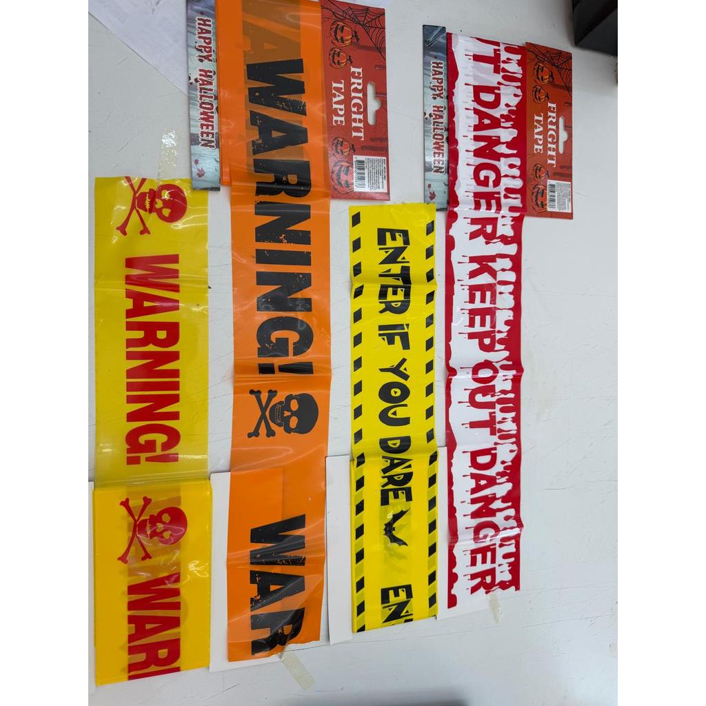 Fita Aviso Halloween Warning Tape Decoração Kit 4 Rolos