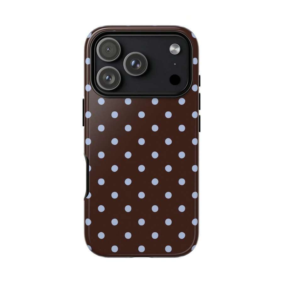Capa de Telefone com Estampa de Bolinhas Azuis, Capa de Telefone com Bolinhas Azuis e Marrons, Compatível com iPhone 17/