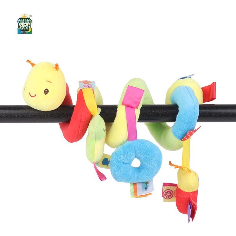 Chocalho De Pelúcia Em Espiral Infantil , Brinquedo Para Berço E Carrinho , Pendurado , Mordedor Sensorial Macio , Móvel