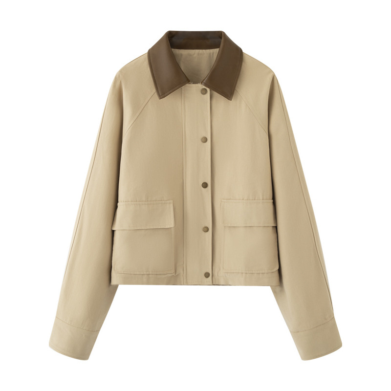 Jaqueta corta-vento feminina pequena 2025 novo estilo primavera Commuter luz luxo High-End jaqueta curta feminina 4G2111