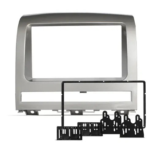 Moldura Painel 2 Din 7 Polegadas Fiat Palio Adventure Weekend Strada Idea Siena 2008 a 2012 Grafite