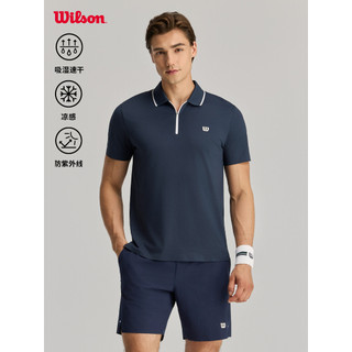 Wilson Wilson 26 verão novo estilo masculino absorvente de umidade de secagem rápida legal tênis esportes malha camisa P