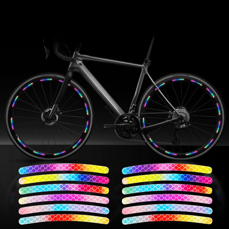 Adesivos reflexivos de bicicleta Mountain bike adesivos luminosos equilíbrio bicicleta equitação motocicleta pneu aro ad