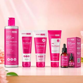 kits ou Unitário Skincare Rosa Mosqueta - Limpeza, Esfoliação, Hidratação e Sérum