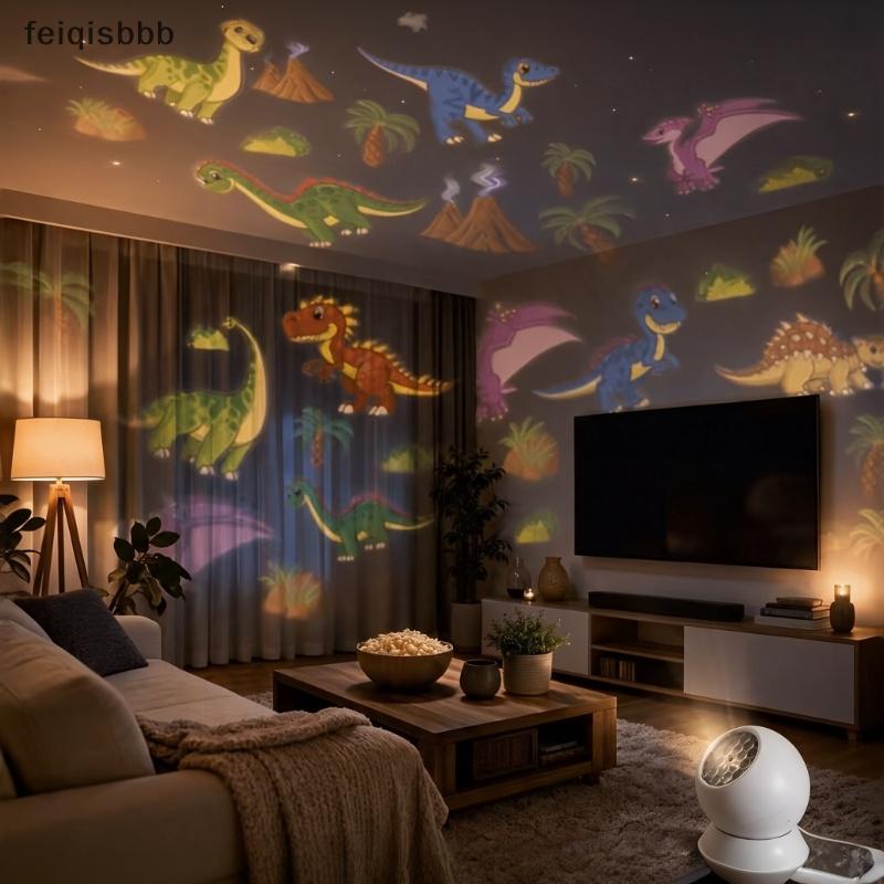 Luz Noturna Com Projetor Dinâmico De Dinossauro 360 ° Lâmpada Giratória Para Quarto , Sala De Estar , Presente De Feriad — imagem 2 de 2