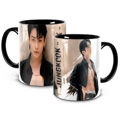 Caneca Jungkook BTS Kpop Army Jung Kook Bangtan Boys Coreano Porcelana 325ml Presente Fã K-POP