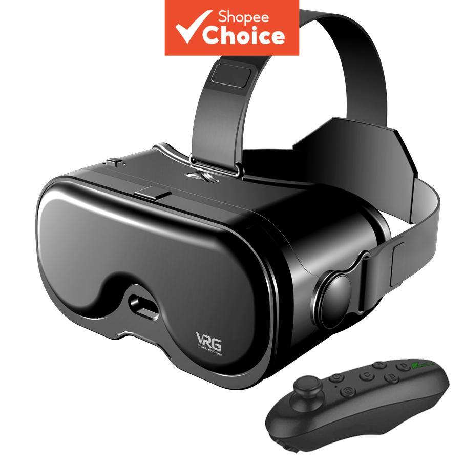 Óculos VRG de Realidade Virtual 3D - Óculos, Capacete e Visor para Smartphone, Lentes Inteligentes, Controle para Jogos
