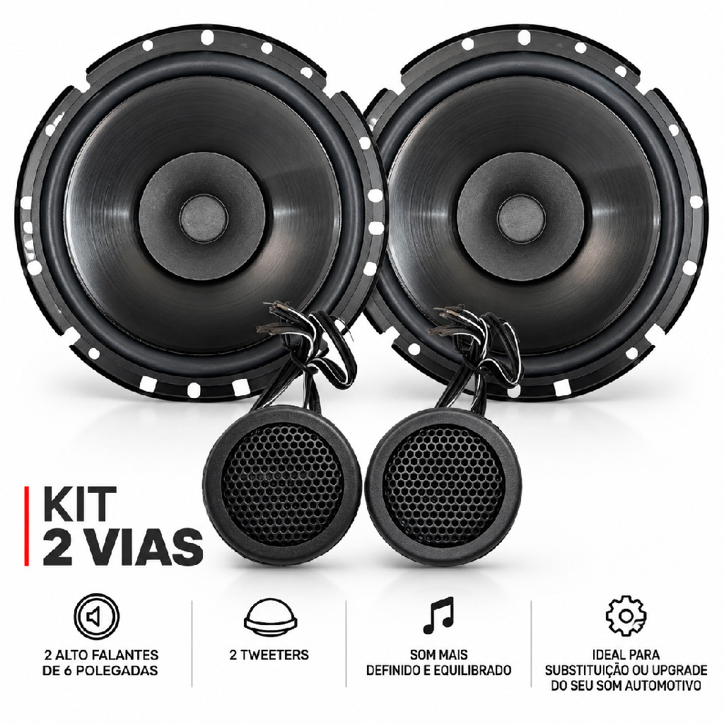 Kit Duas vias Falante Bomber Bbr 6 Polegadas + Mini Tweeter · foto 2