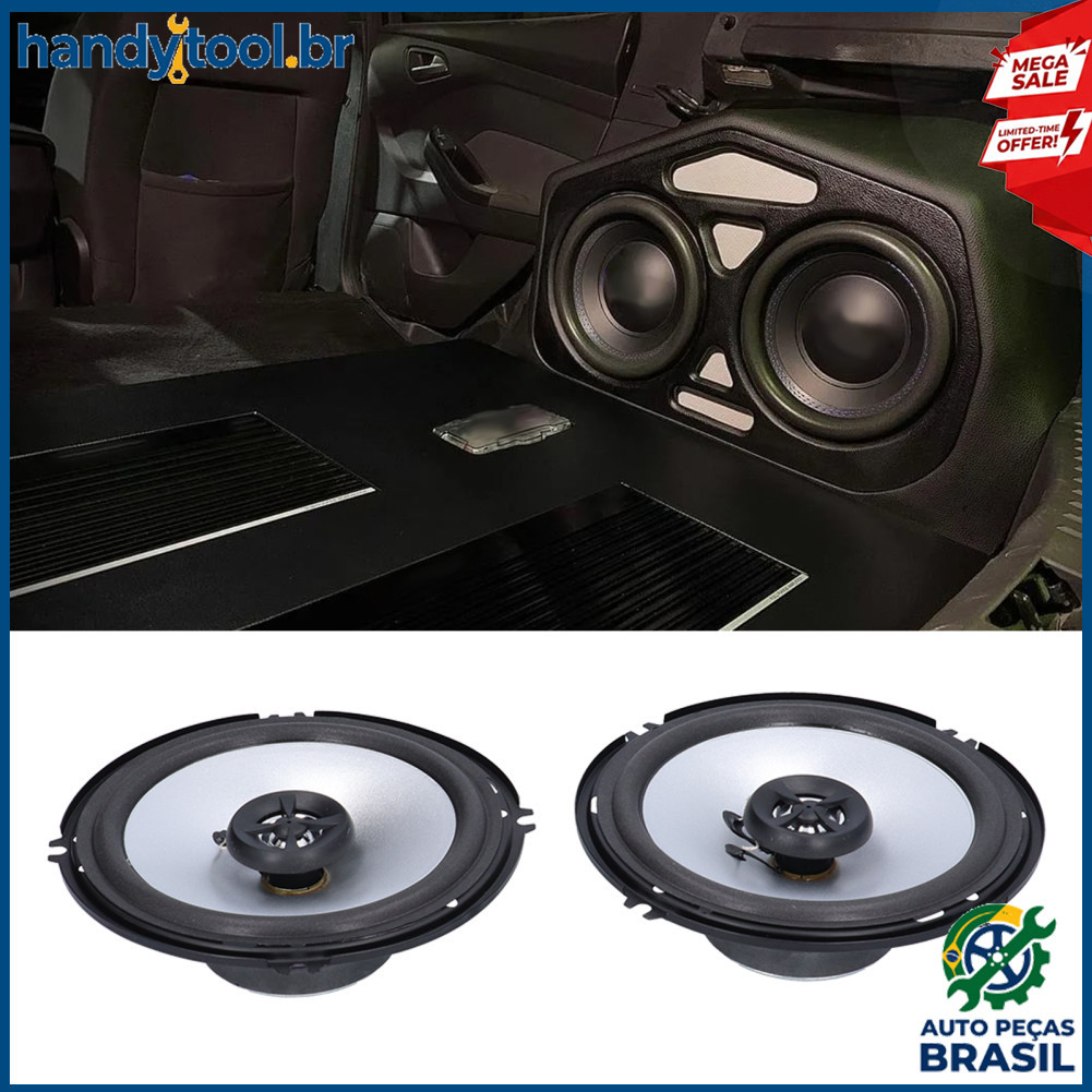 Handytool.br 2PCS 6.5in Car Speaker Coaxial 120W Alta Potência 91Db Áudio Sensível Modificação Automática
