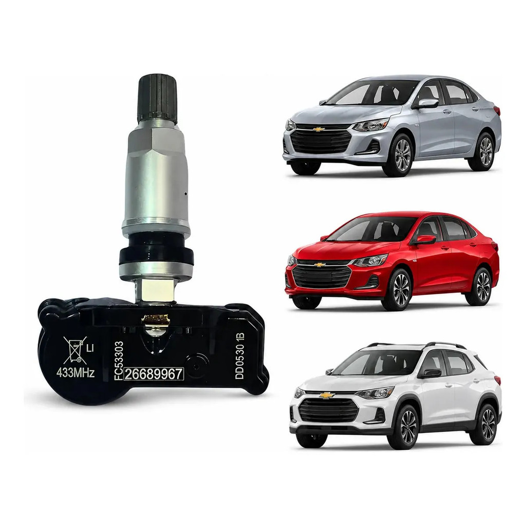 Sensor TPMS Pressão Pneus GM Onix Onix Plus Tracker Monitor Original 433MHz Precisão Reposição