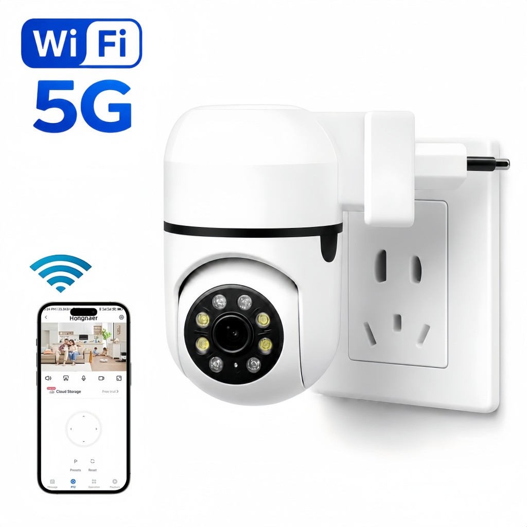 Câmera Tomada Wi-Fi Yoosee Full HD Visão Noturna Áudio Bidirecional Detecção de Movimento Ambiente Interno