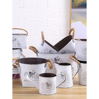 Vaso de flores suculento de lata, arte em ferro, exclusivo, criativo, planta suculenta, estilo Pastoral, pequeno vaso de