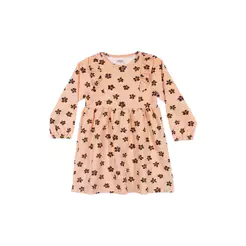 Vestido Infantil Menina Manga Longa Floral Elian Bege