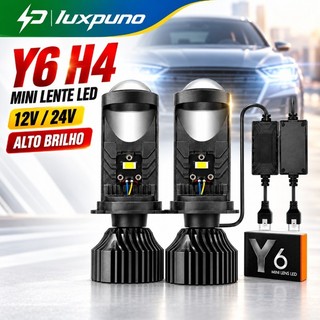 2 Pcs 24000LM Ônibus H4 LED Mini Projetor Kit De Conversão De Farol De Lente De Carro  Hi/Lo De Alta Qualidade