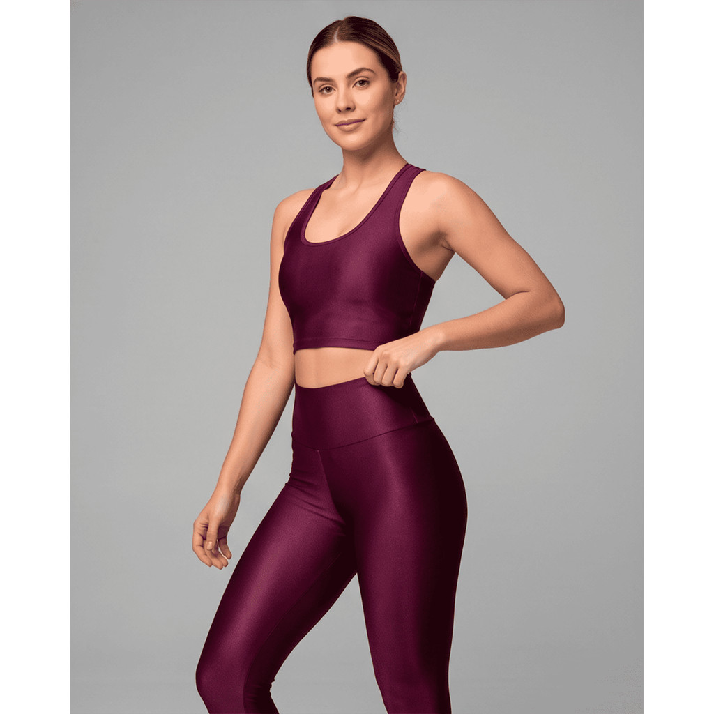 Conjunto Academia Feminino Legging Cintura Alta Top Strep Suplex Treino Conforto Zero Transparência