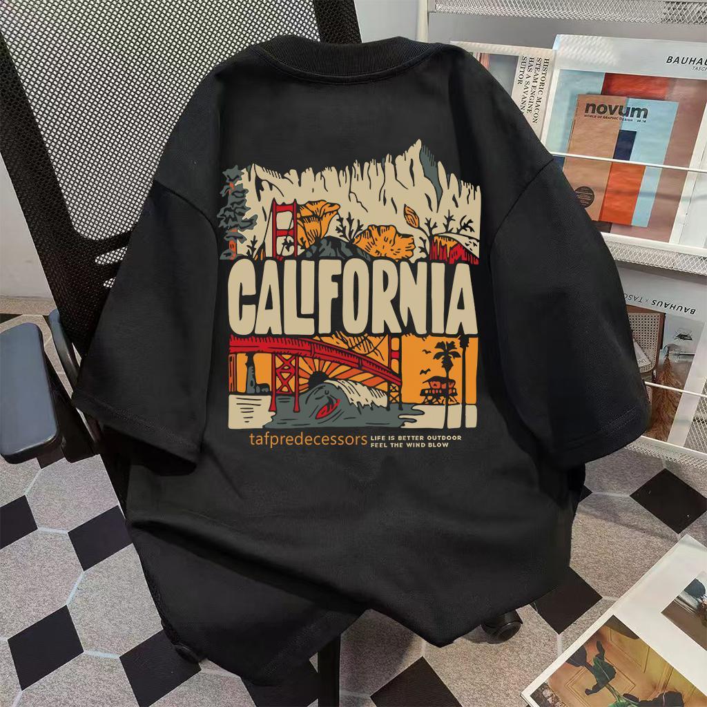 Camiseta Com Estampa Streetwear Oversized 100% Algodão,Respirável,Unissex C199