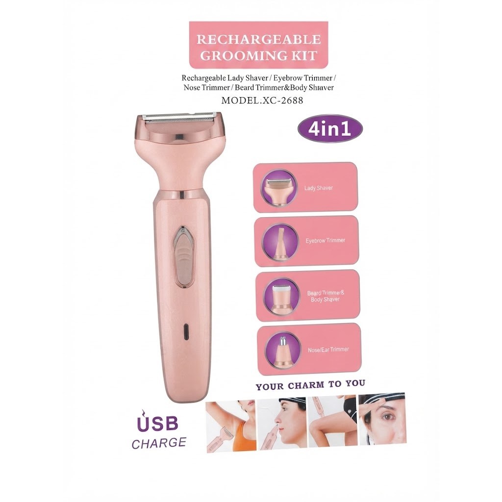 Aparador de Pelos 4 em 1 Recarregável USB XC-2688