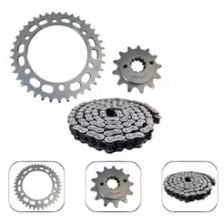 Kit Relação Transmissão Completo Coroa Pinhão Corrente Honda Xre 300 2010 Até 2018 Aço 1045