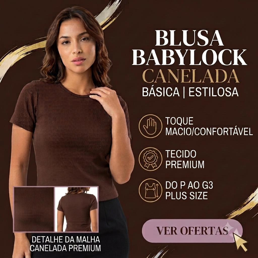 Blusa Feminina Elegante Canelada Baby Look Gola Básica Estilosa Elegante Confortável Tecido Premium do P ao G3 Plus Size