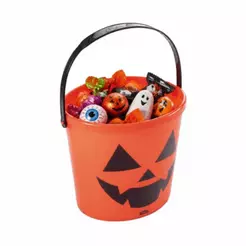 Balde Abóbora Halloween Dia das Bruxas Doces Cesta Plasútil