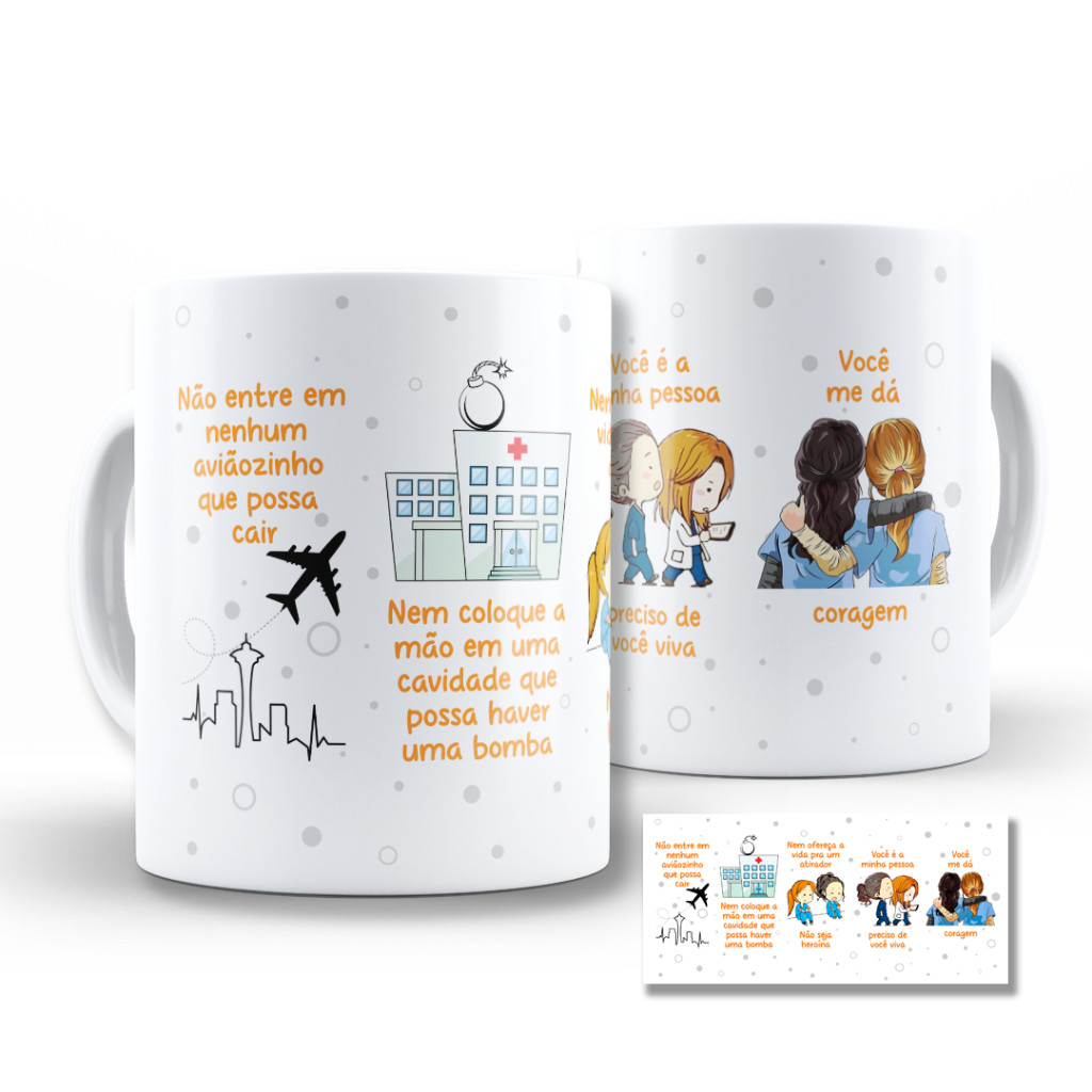 Caneca Grey's Anatomy Meredith e Cristina Você é Minha Pessoa
