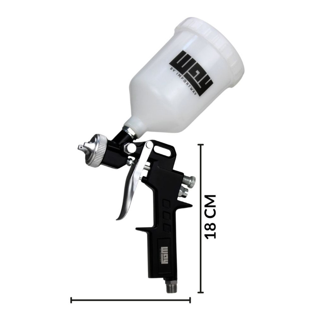 PISTOLA DE PINTURA GRAVIDADE COPO 600ML 1,5MM IMPORTWAY — imagem 2 de 2
