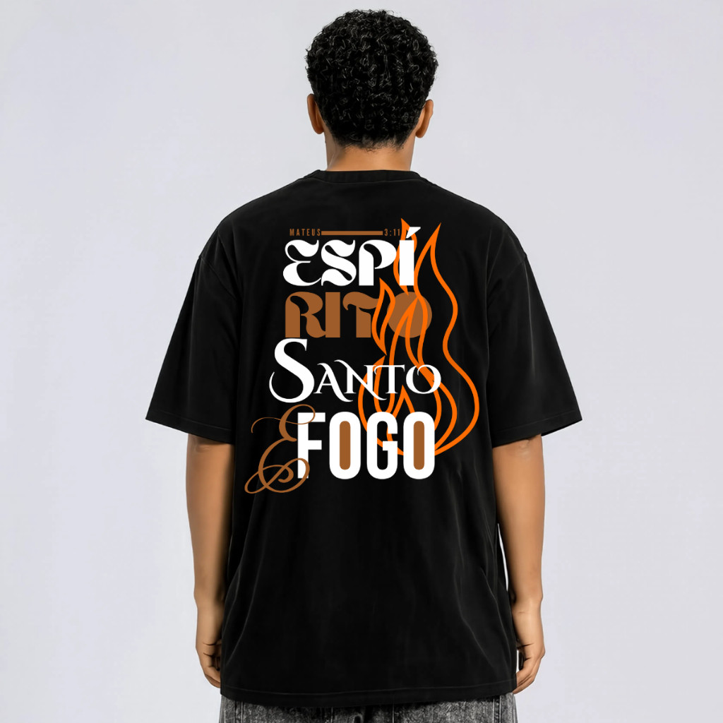 Camiseta Camisa Blusa Oversized Masculina Feminina Streetwear 100% Algodão Cristã Religiosa Gostel Mateus 3:11