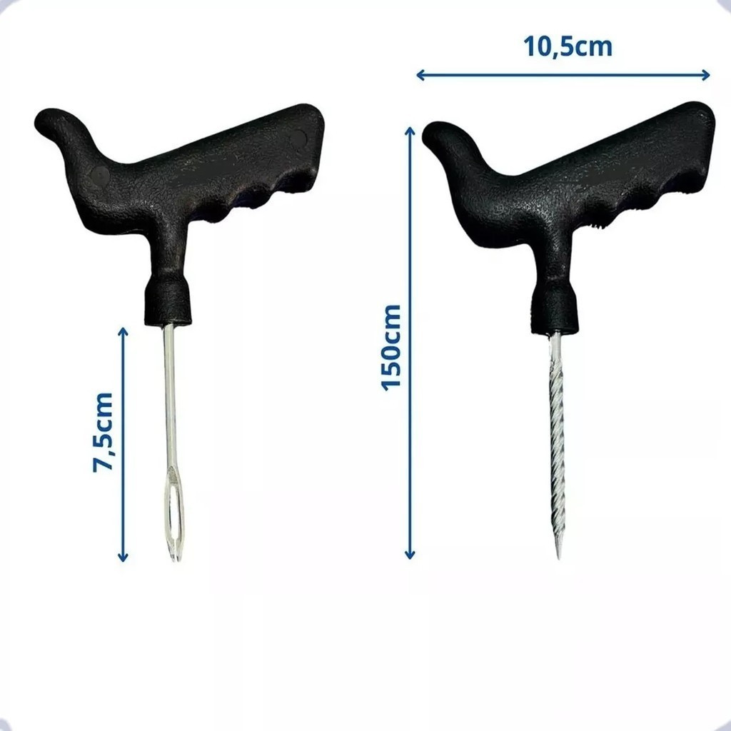 Kit Reparo Pneu LKD-227 Cordão Vedação Furação a Frio Ferramentas para Carro