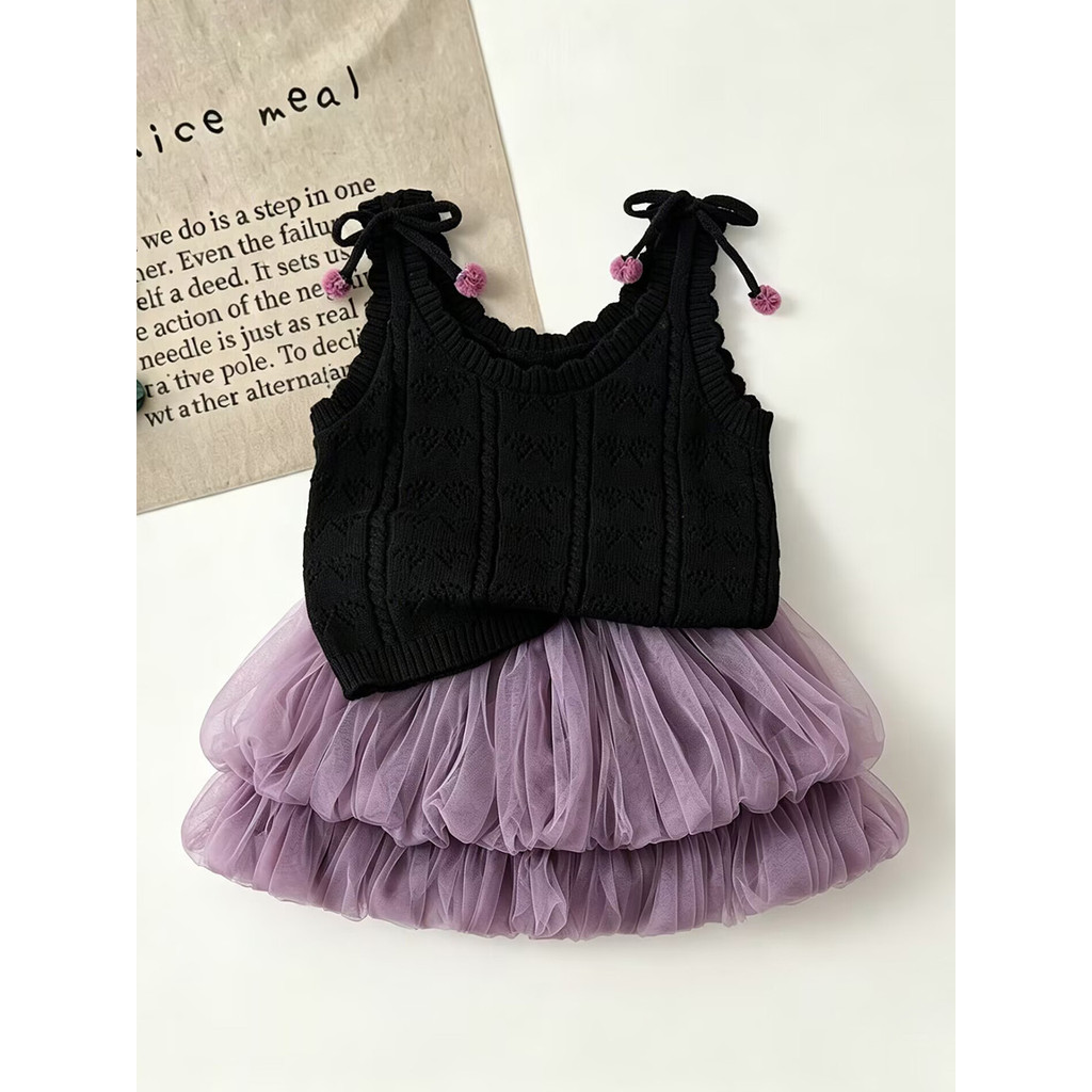 Feminino bebê verão colete conjunto fino doce legal quente estilo menina infantil vestido de verão menina verão gaze sai