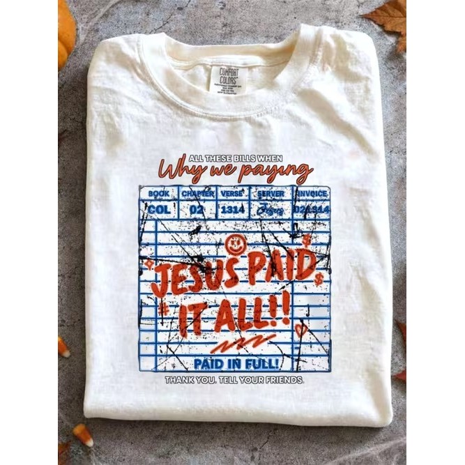 Camiseta Feminina Confortável Linda Estilosa Premium Estampada Tema Religioso Moda Casual Tendência de Verão