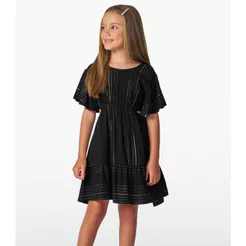 Vestido Infantil em Viscose Lurex Trick Nick Preto