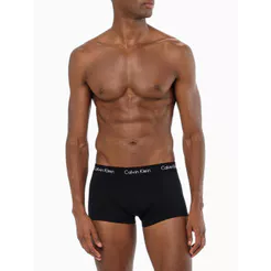 Kit 3 Cuecas Low Rise Trunk Classic Cintura Baixa Calvin Klein Underwear - Preto